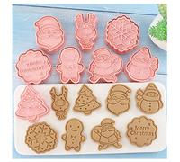 Lot de 8 emporte-pièces de Noël en acier inoxydable pour pâte à biscuits, décoration de gâteau ou de chocolat