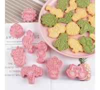 Lot De 8 Emporte-Pièces D'Été - Flamant Rose, Feuilles De Palmier Et Ananas - Moules À Biscuits en Plastique pour Pâtisserie Maison - Accessoires De Fête Hawaïenne