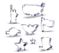 Lot de 8 emporte-pièces en acier inoxydable 4 juillet