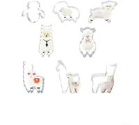 Lot de 8 emporte-pièces en acier inoxydable en forme d'alpaga et de mouton pour créer des friandises festives et des bonbons à thème à la maison