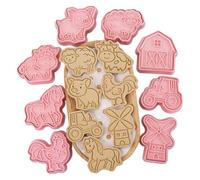 Lot de 8 emporte-pièces en forme d'animal - Tampons à biscuits DIY - Outils de moulage de fondant de dessin animé pour pâtisseries - Kit d'accessoires de cuisson amusants pour, cupcakes