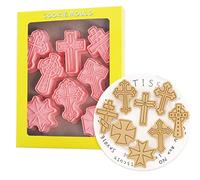 Lot de 8 emporte-pièces en forme de croix chrétienne en plastique - Moules à biscuits - Presse à biscuits - Outils de cuisine (Croix 1227B)