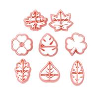 Lot de 8 emporte-pièces en forme de feuille - Outils de cuisson en forme de feuille de qualité alimentaire pour cookies, pâtisserie, argile et décoration de gâteaux