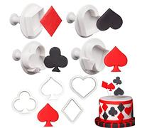 Lot de 8 emporte-pièces en plastique en forme de pont de poker pour cartes à jouer (pique, club, diamant et cœur)