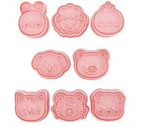 Lot de 8 emporte-pièces en polypropylène de qualité alimentaire pour la cuisson des biscuits, des pâtisseries et des formes de pâte décoratives, y compris ours, lion, éléphant, hibou