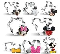 Lot de 8 emporte-pièces pour enfants, tête de Mickey Mouse, Minnie Mouse, nœud de Minnie, corps de Mickey Mouse, paume et chaussures, emporte-pièces pour biscuits, fondant
