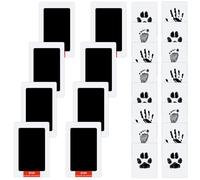 Lot de 8 empreintes de main et de pied de bébé pour nouveau-né de 0 à 6 mois, la peau de bébé n'entre pas en contact avec la couleur, kit d'empreintes de pattes de chien, chat