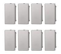 Lot de 8 enjoliveurs compatibles avec Bticino Axolute, faux pôle de 1 place (gris)