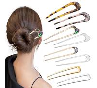 Lot de 8 épingles à cheveux en forme de U - Grande épingle à cheveux pour femme - En métal - En forme de U - Accessoire de coiffure pour femme et fille