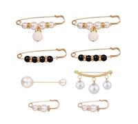 Lot de 8 épingles à nourrice en perles - Épingles décoratives pour vêtements | Pour femmes et filles - Pince tendance pour pull, châle, pantalon
