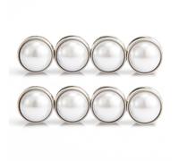 Lot de 8 Épingles Magnétiques pour Hijab, Poids de Voile de Mariage Perles Magnétiques Double Face Perles Polyvalentes pour Hijab Poids de Voile de Mariée pour Femmes Foulards Vêtements (Argent)