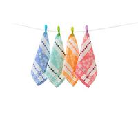 Lot de 8 éponge Gant de Toilette Serviette essuie-Mains, Manique, Lavable Essuie-Mains Tache Fleurs