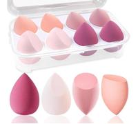 Lot de 8 éponges à maquillage - Beauty Blender - 4 couleurs - Éponges à maquillage - Pour produits liquides, crèmes et poudres