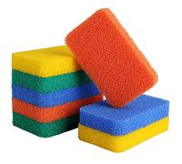 Lot de 8 éponges à récurer en silicone colorées réutilisables et lavables à la vaisselle