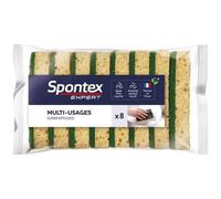 Lot de 8 éponges multi-usages - SPONTEX EXPERT - Grattante verte