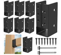 Lot de 8 Equerre de Fixation Sabot Charpente, Connecteurs Fixation Poteau Bois 2x4, Connecteurs de Poutres Flasques Cachées, Connecteur Solive Équerre de Solive pour 50x100 mm Poteau Terrasse Bois