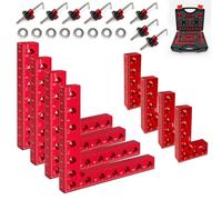 Lot de 8 équerres 90°aluminium 140mm+80mm serrage cadres | Serrage cadres,outil menuiserie DIY,Alu HR anod nano,3 faces double échelle,CNC,anti-rouille multi-combinaison