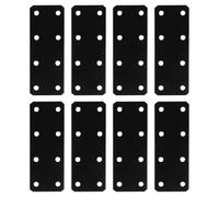 Lot de 8 équerres d'angle plates en fer noir, plaques fixation droites, connecteurs renfort for étagères meubles Pour Fixation