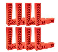 Lot de 8 équerres de positionnement en plastique de 10,2 cm, pince carrée de positionnement à angle droit à 90°, pinces d'angle pour travail du bois, pinces d'angle de type L pour cadres, boîtes,