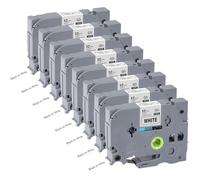 Lot de 8 étiqueteuses TZe-231 pour Brother P-Touch TZeTape, TZE231 1,2 cm x 8 m laminé noir sur blanc, pour une utilisation avec PT-D210, PT-H110, PT-D220, PT-D410, PT-D600