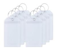 Lot de 8 Étiquettes de Bagage pour Croisière - 19 cm x 11 cm - Etiquette Valise Avec Boucle en Acier Inoxydable - Transparentes et Étanches en PVC - Pour Bagages, Sacs et Sacs à Dos