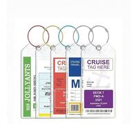 Lot de 8 étiquettes de bagage pour croisière - Étiquettes de bagage Aïda transparentes imperméables avec bande en métal