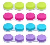 Lot de 8 étuis à lentilles de contact de 4 couleurs, conteneurs de lentilles de contact, étui à lentilles de contact, étui de voyage anti-fuite, pour la maison et les voyages, bleu, Coloré