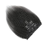 Lot de 8 extensions de cheveux à clipser en cheveux humains brésiliens Remy Yaki lisses for femmes noires avec 18 clips Hair Extensions(24inch)