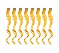 Lot de 8 extensions de cheveux à clipser, postiche synthétique ondulé et bouclé de 50 cm for filles et femmes - Party Highlights Hair Extensions(Dark blonde)