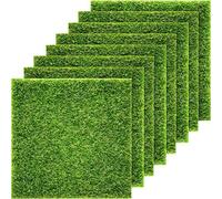 Lot de 8 Fausses Herbes pour travaux manuels, Diorama, Jardin, Mousse Artificielle, Maison de poupée, 15,2 x 15,2 cm, décoration de pelouse féérique, Fournitures de Diorama