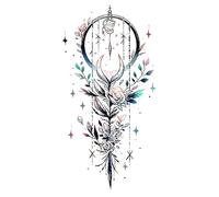 Lot de 8 faux tatouages temporaires imperméables for femme, motif Roi Lion, Rose, Animal, Renard, Crâne, Bras, Art, Beauté, Totem, Peinture(24-QTBS-8613)