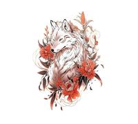 Lot de 8 faux tatouages temporaires imperméables for femme, motif Roi Lion, Rose, Animal, Renard, Crâne, Bras, Art, Beauté, Totem, Peinture(09-QTBS-8505)