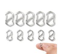 Lot de 8 Fermoir Double Ouverture en Acier Inoxydablem, Mini Fermoir Collier, Attache Bracelet, Petit Mousqueton Accroche, S-Lock Fermoirs Métalliques, Fermoirs pour Bijoux DIY, 12 mm/16 mm