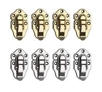 Lot de 8 fermoirs à bascule pour valise, boîte en bois, boîte à outils, or et argent, fer, 68,5 x 39,5 mm
