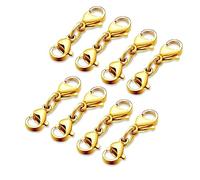 Lot de 8 fermoirs doubles pour collier et bracelet - Fermoir à double ouverture - Pour la fabrication de colliers - Connecteur de liaison - Bracelet - Extenseur