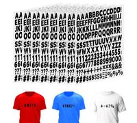 Lot De 8 Feuilles 1328 Lettres Thermocollantes Pour Tissu, Petites Lettres Thermocollantes Avec A-Z, Vinyle 2.5 Cm Lettres Noires Par Transfert Thermique Pour Tissu, Impression T-Shirts Vêtements