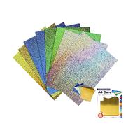 Lot de 8 feuilles de cartes holographiques A4 standard, en 4 couleurs, y compris or, argent, vert et bleu, 210 g/m² pour loisirs créatifs (holographique)