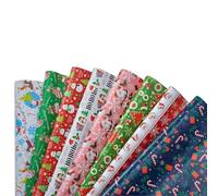 Lot de 8 feuilles de papier cadeau de Noël - 70 x 50 cm - Motifs festifs - Imprimé en vrac avec Père Noël, flocons de neige, bonhomme de neige, arbres, renne, cadeaux d'anniversaire (8 feuilles)