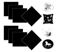 Lot de 8 feuilles d'encre de transfert Infusible - 9 couleurs - Pour machine à presser à chaud - Pour t-shirt, tasse, sac en toile - Noir - 30,5 x 30,5 cm