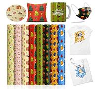 Lot de 8 feuilles d'encre de transfert Infusible pour tasses Cricut Press Joy - 11,4 x 30,5 cm - Papier de sublimation thermique en vinyle pour sapin de Noël