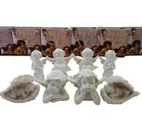 Lot de 8 Figurines Anges avec Pochettes Cadeaux 4-4.5cm Statue Statuette Mariage baptême Noël déco