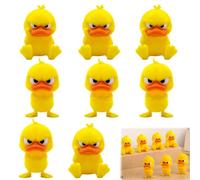 Lot de 8 figurines de canards en colère - Décoration de bureau | Figurines décoratives en forme de canards avec différentes expressions pour la maison, le bureau, la bibliothèque, la voiture