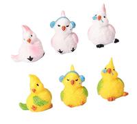 Lot de 8 figurines de mini perroquet en résine pour décoration de jardin, figurines de panda, jouets pour décoration de gâteau d'anniversaire, accessoires de jardin féeriques