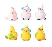 Lot de 8 figurines de mini perroquet en résine pour décoration de jardin, figurines de panda, jouets pour décoration de gâteau d'anniversaire, accessoires de jardin féeriques