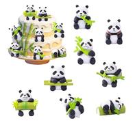 Lot de 8 Figurines en résine Massif représentant des Pandas, décorations pour gâteaux d'anniversaire, décorations pour Mini-Jardins, Cadeaux de fête, Objets artisanaux