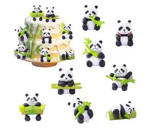 Lot de 8 Figurines en résine Massif représentant des Pandas, décorations pour gâteaux d'anniversaire, décorations pour Mini-Jardins, Cadeaux de fête, Objets artisanaux