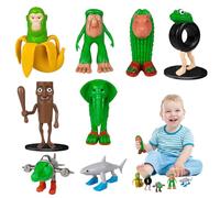Lot de 8 figurines Tung Tung Tung Sahur, figurines italiennes Brainrot, Tralalero Tralala, figurines italiennes Meme Shark, figurines d'animaux rouges cerveaux, figurines d'action de collectionneur