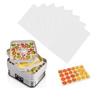 Lot de 8 films de déshydratation en silicone Feuilles pour déshydrateur automatique Films anti-adhésifs Rectangulaires 38,5 x 28,5 cm Tapis vapeur pour séchoir à fruits