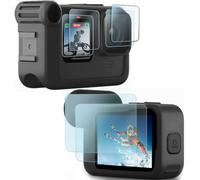 Lot de 8 films protecteurs d'écran pour Go Pro Hero 12/Hero 11/Hero 10/Hero 9 Noir Fit Media Mod Ultra en verre trempé Kit d'accessoires (pas pour Hero 13 Noir)