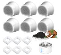 Lot de 8 Filtre à Charbon Rechange Actif Fontaine Eau Chat,Filtres Remplacement pour Fontaines PetSafe Préfiltres en Mousse